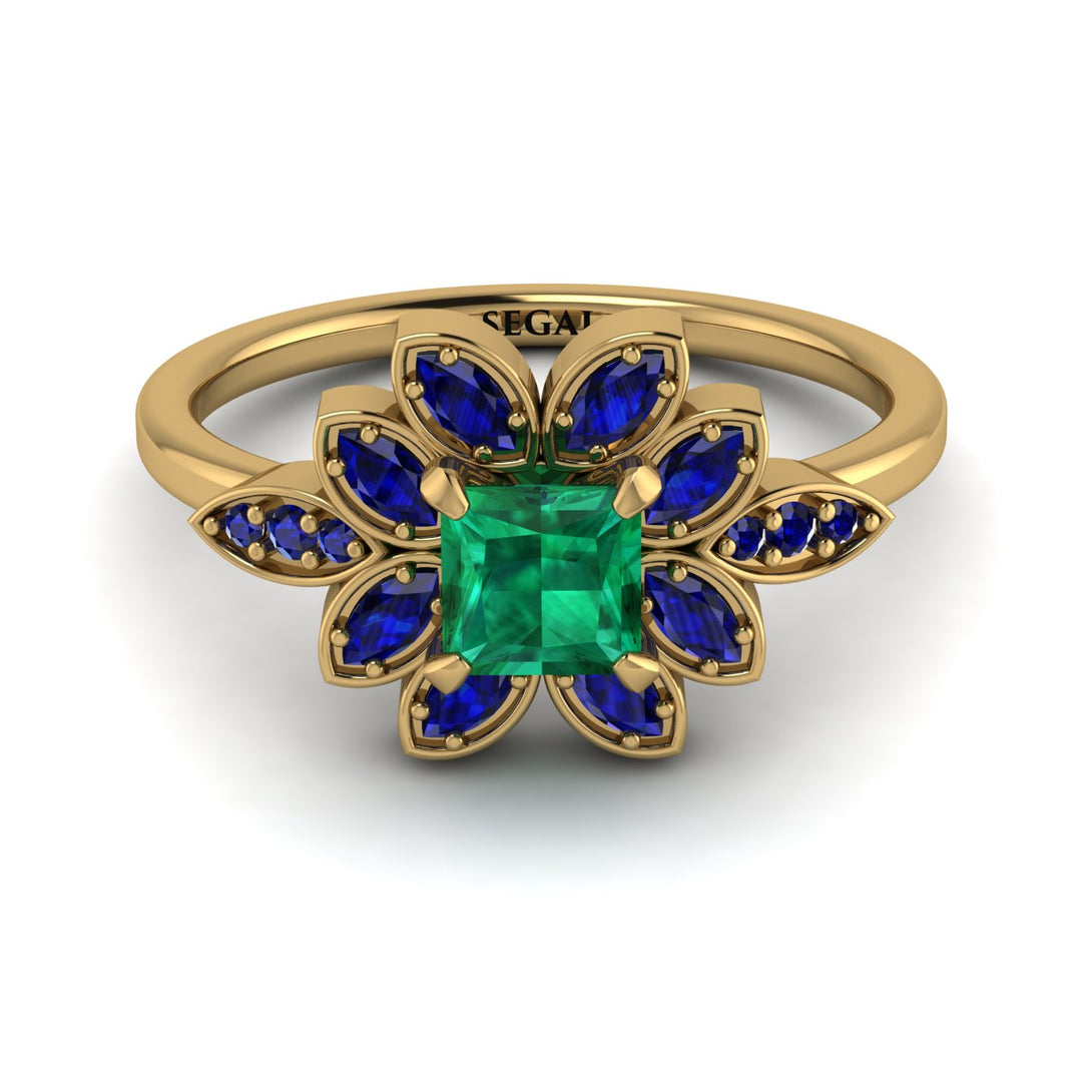 Floral Nature Inspired Emerald Ring - Carol No. 64