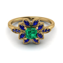 Floral Nature Inspired Emerald Ring - Carol No. 64 image 1