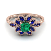 Floral Nature Inspired Emerald Ring - Carol No. 65 image 1