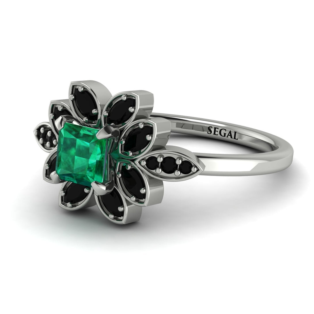 Floral Nature Inspired Emerald Ring - Carol No. 36
