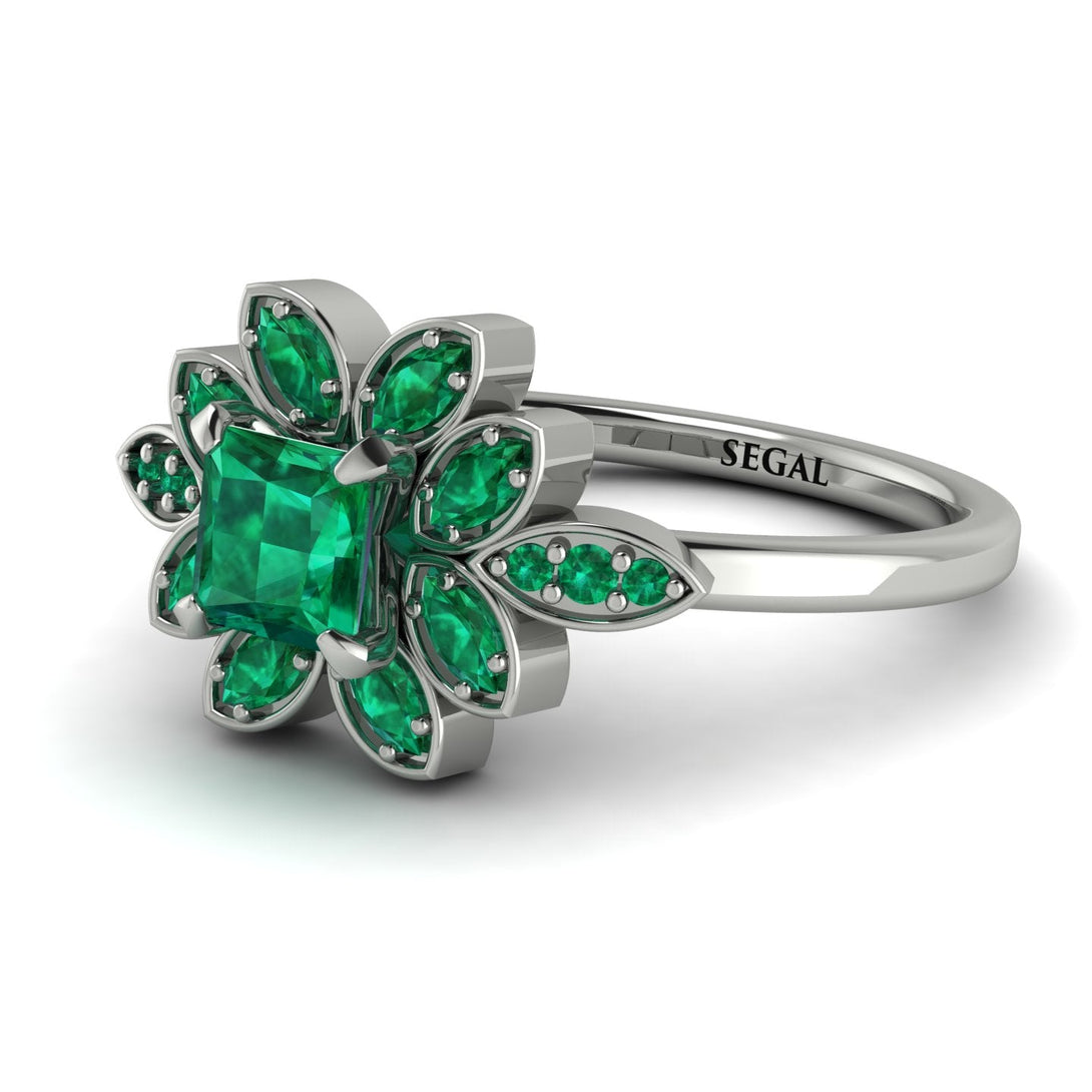 Floral Nature Inspired Emerald Ring - Carol No. 21