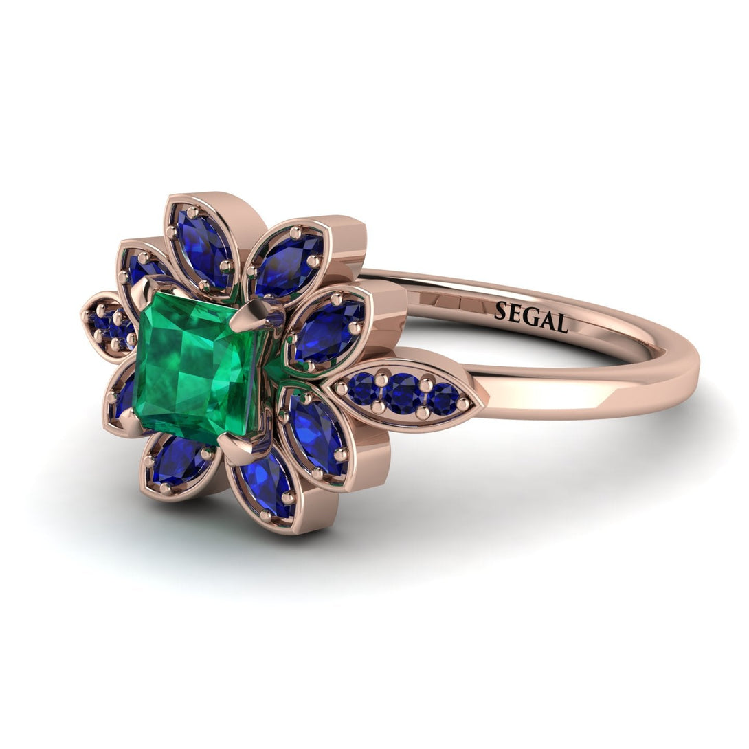 Floral Nature Inspired Emerald Ring - Carol No. 65