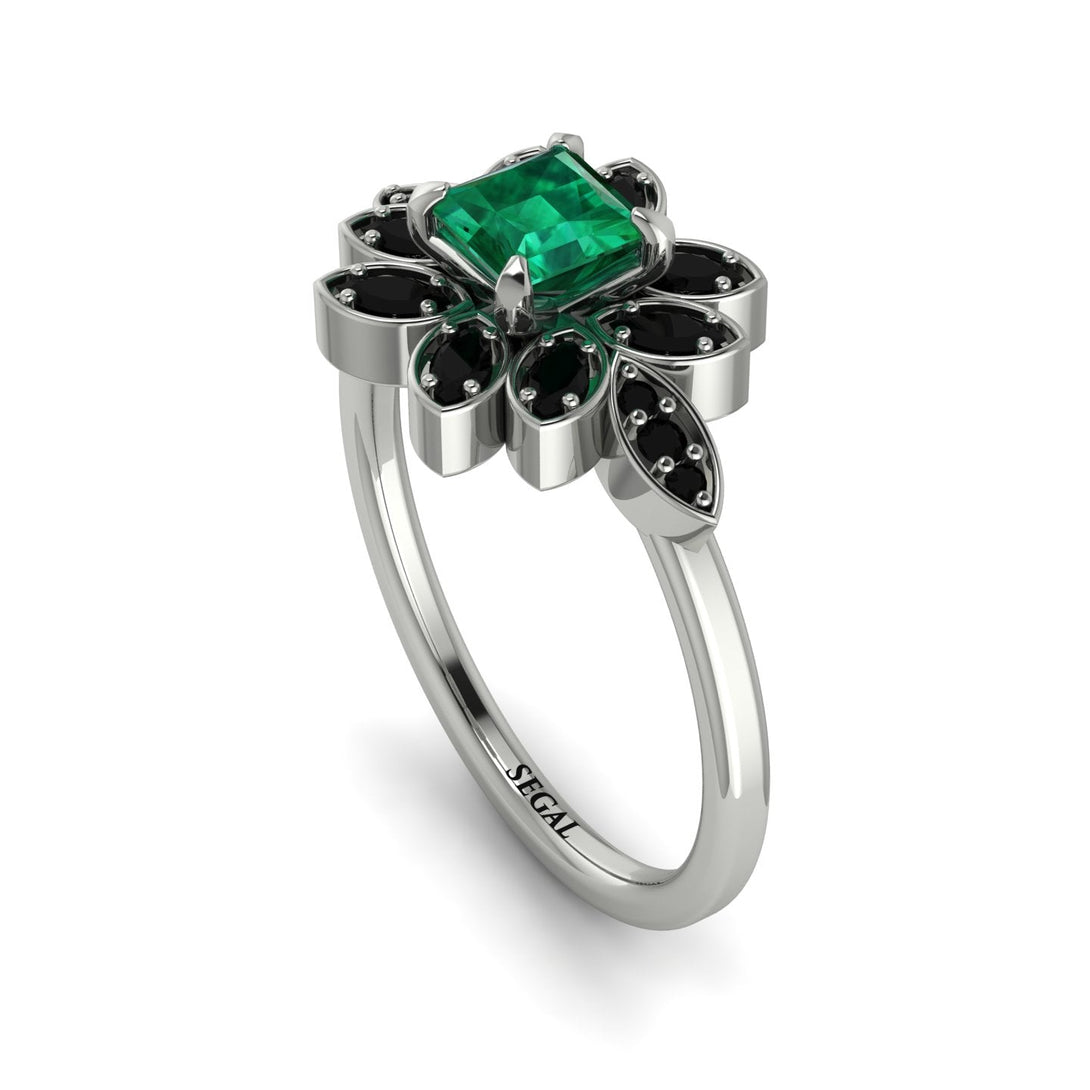 Floral Nature Inspired Emerald Ring - Carol No. 36