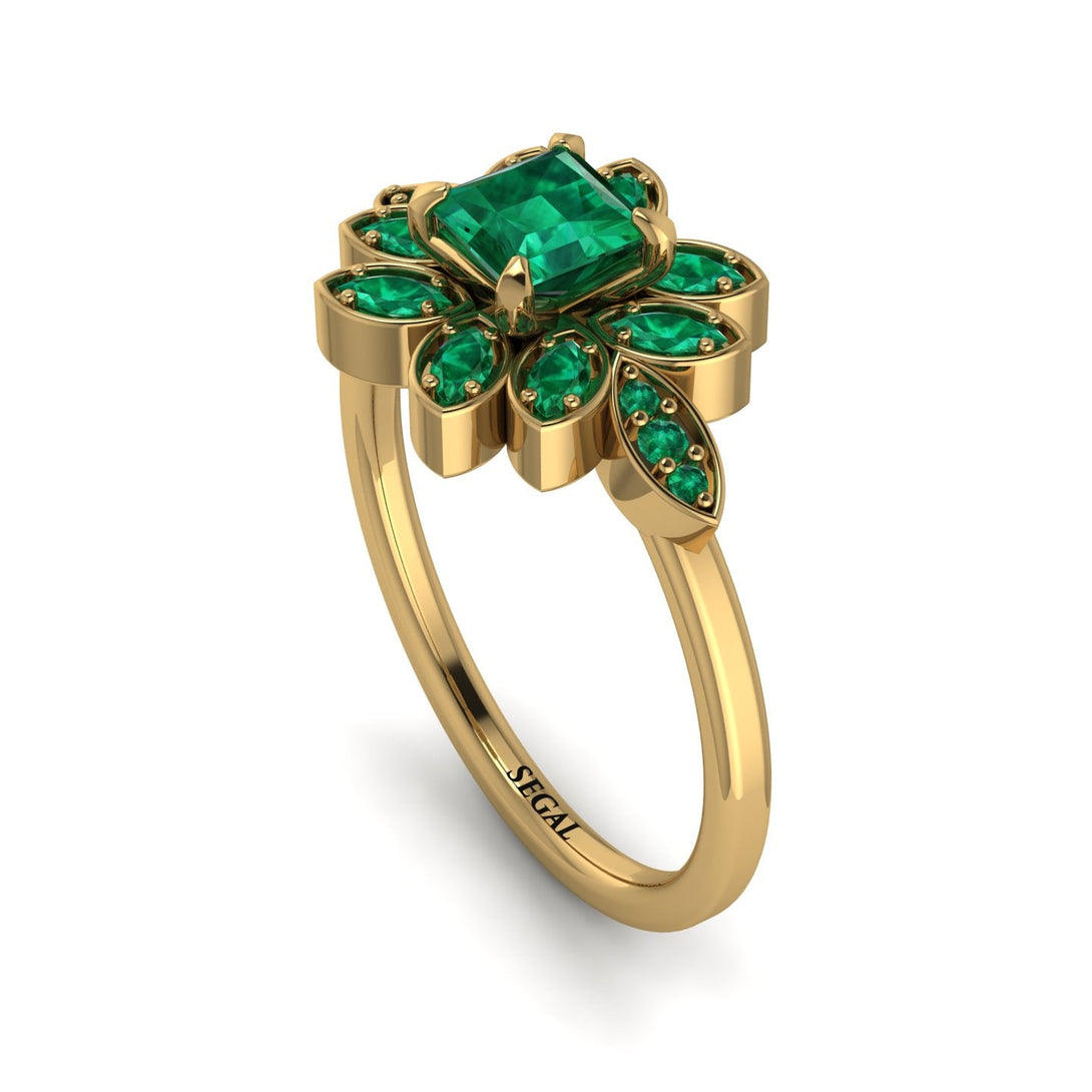Floral Nature Inspired Emerald Ring - Carol No. 19