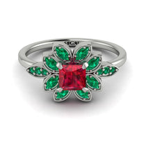 Floral Nature Inspired Ruby Ring - Carol No. 27 image 1