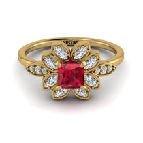 Floral Nature Inspired Ruby Ring - Carol No. 10 image 1
