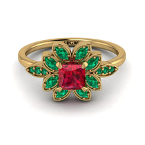 Floral Nature Inspired Ruby Ring - Carol No. 25 image 1