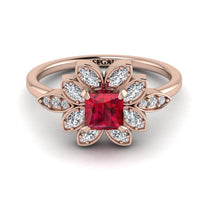 Floral Nature Inspired Ruby Ring - Carol No. 11 image 1