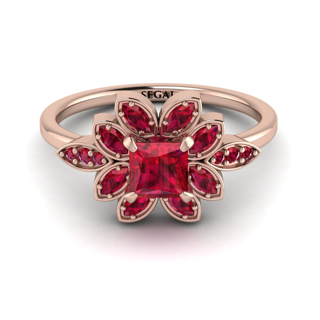 Floral Nature Inspired Ruby Ring - Carol No. 56