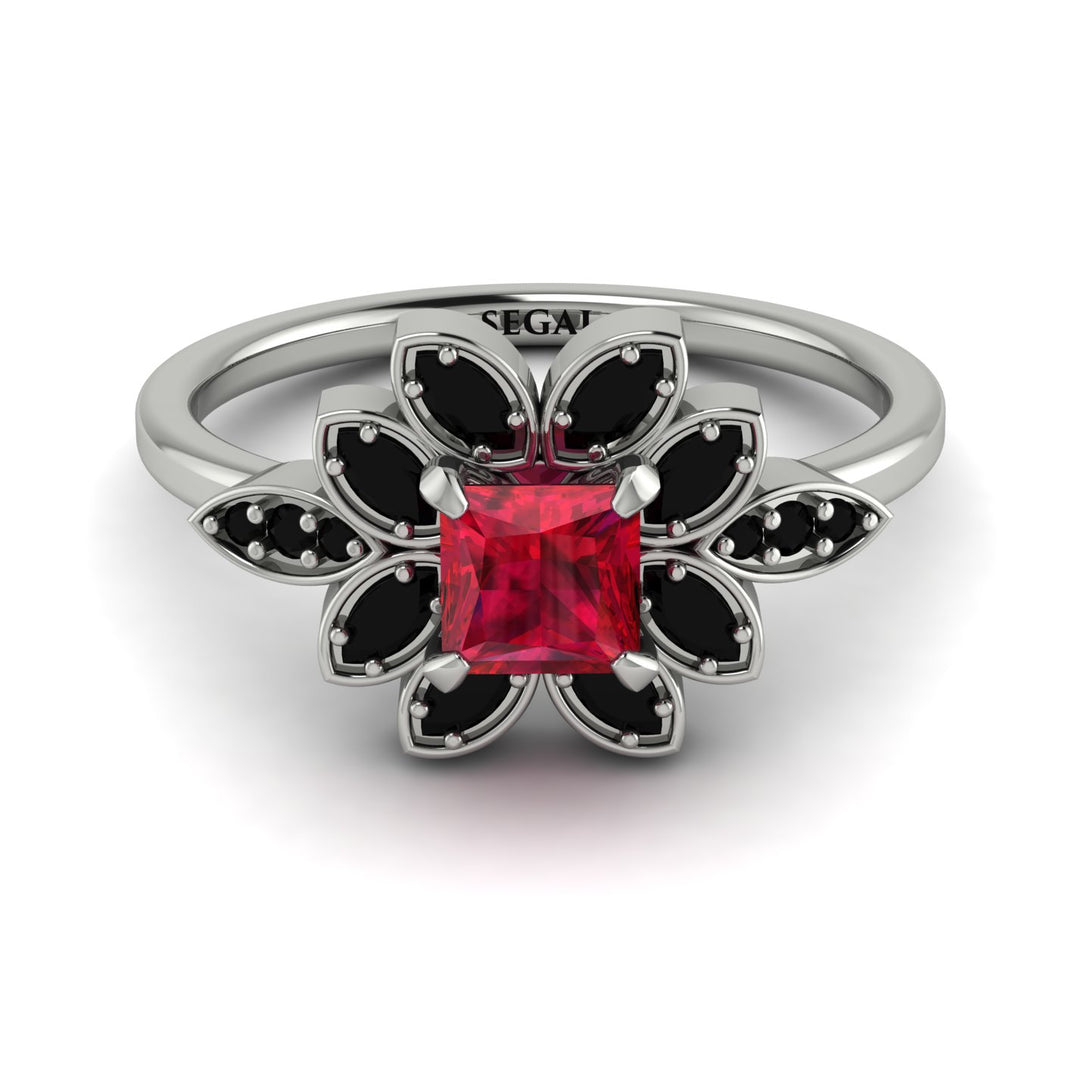 Floral Nature Inspired Ruby Ring - Carol No. 42