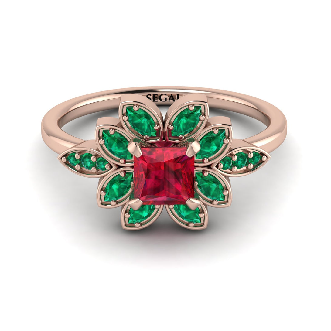 Floral Nature Inspired Ruby Ring - Carol No. 26