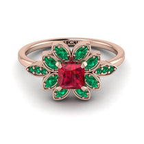 Floral Nature Inspired Ruby Ring - Carol No. 26 image 1
