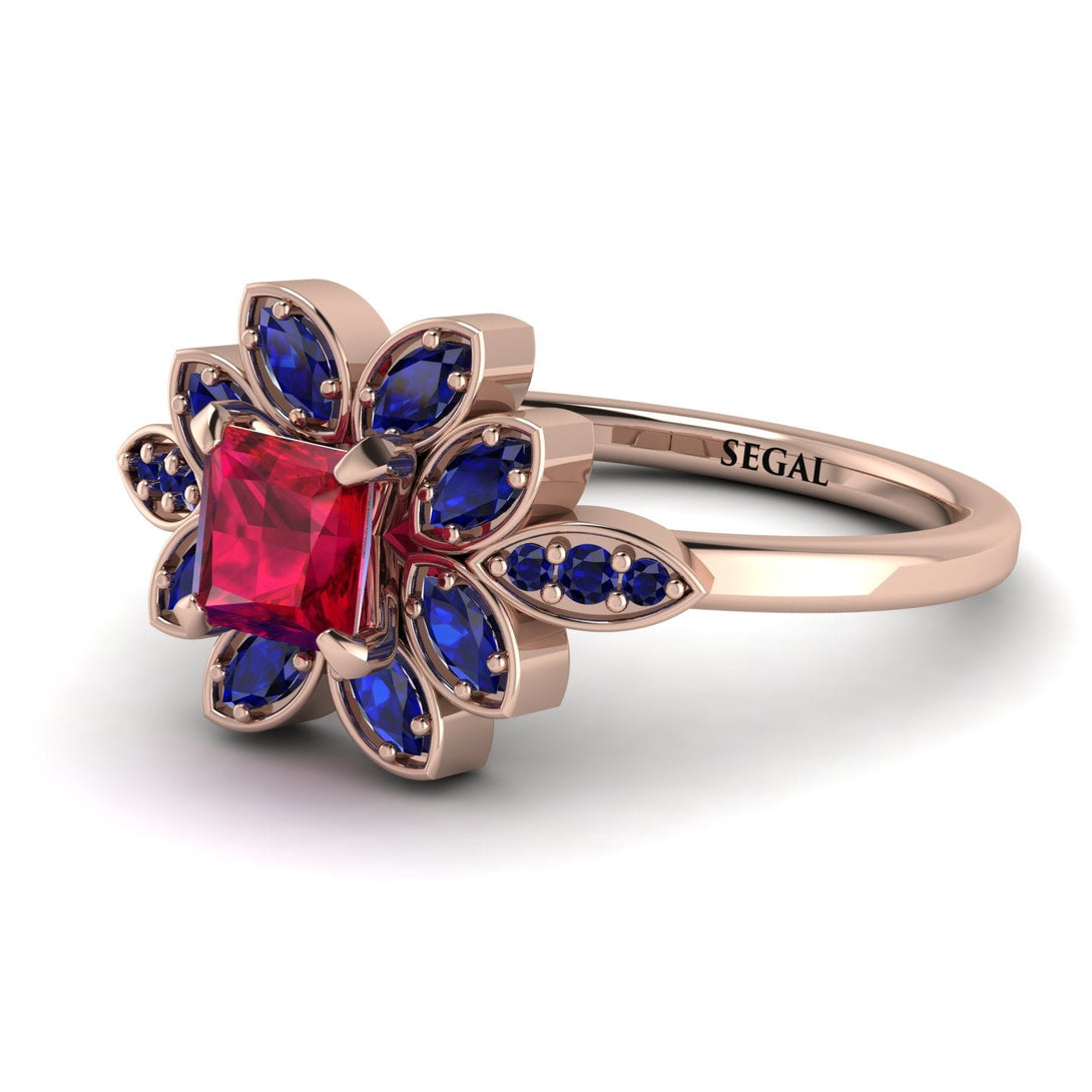 Floral Nature Inspired Ruby Ring - Carol No. 71