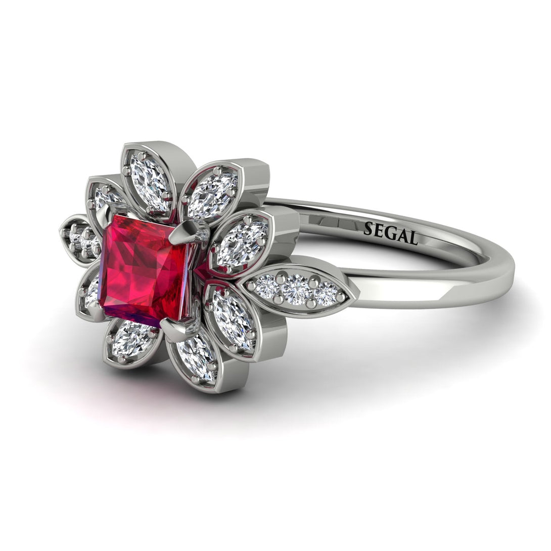 Floral Nature Inspired Ruby Ring - Carol No. 12