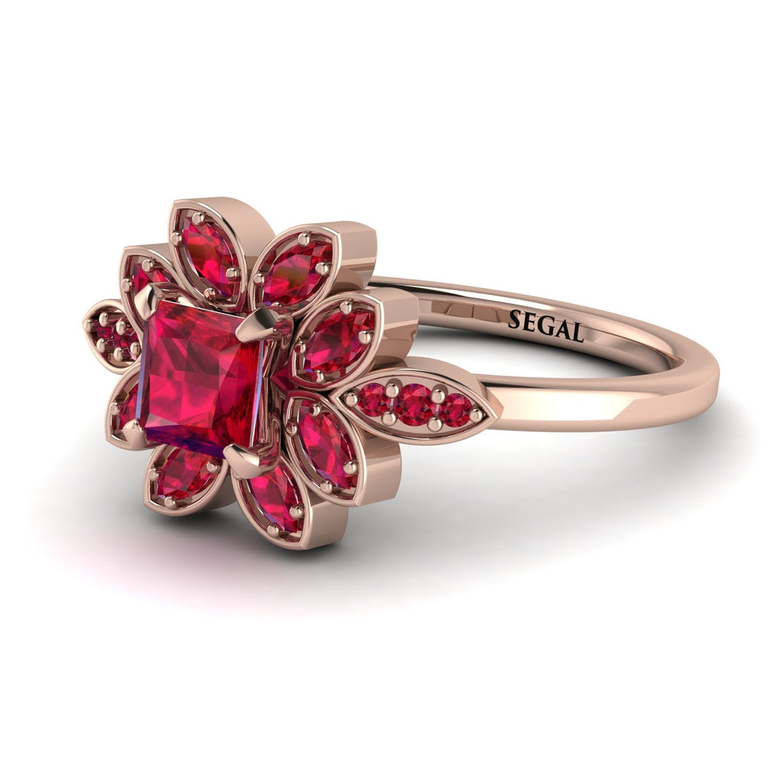Floral Nature Inspired Ruby Ring - Carol No. 56