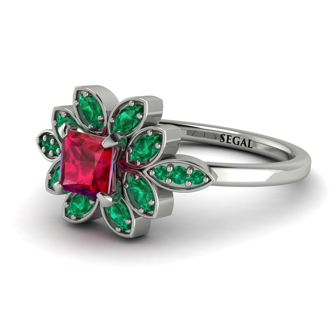 Floral Nature Inspired Ruby Ring - Carol No. 27