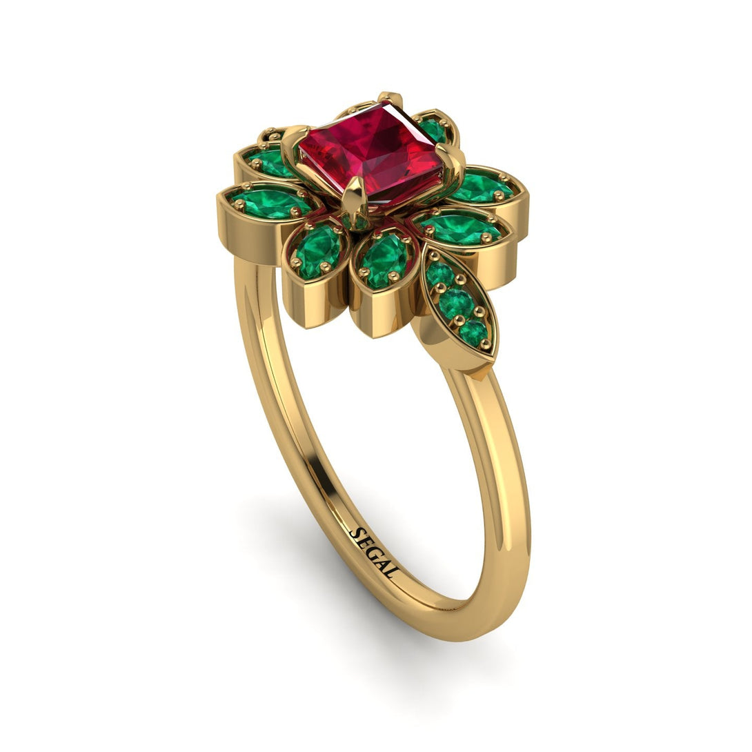 Floral Nature Inspired Ruby Ring - Carol No. 25
