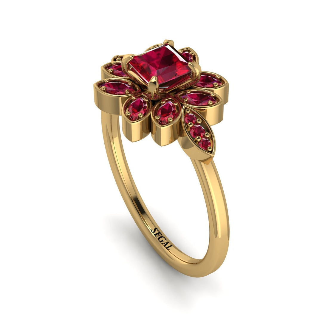 Floral Nature Inspired Ruby Ring - Carol No. 55