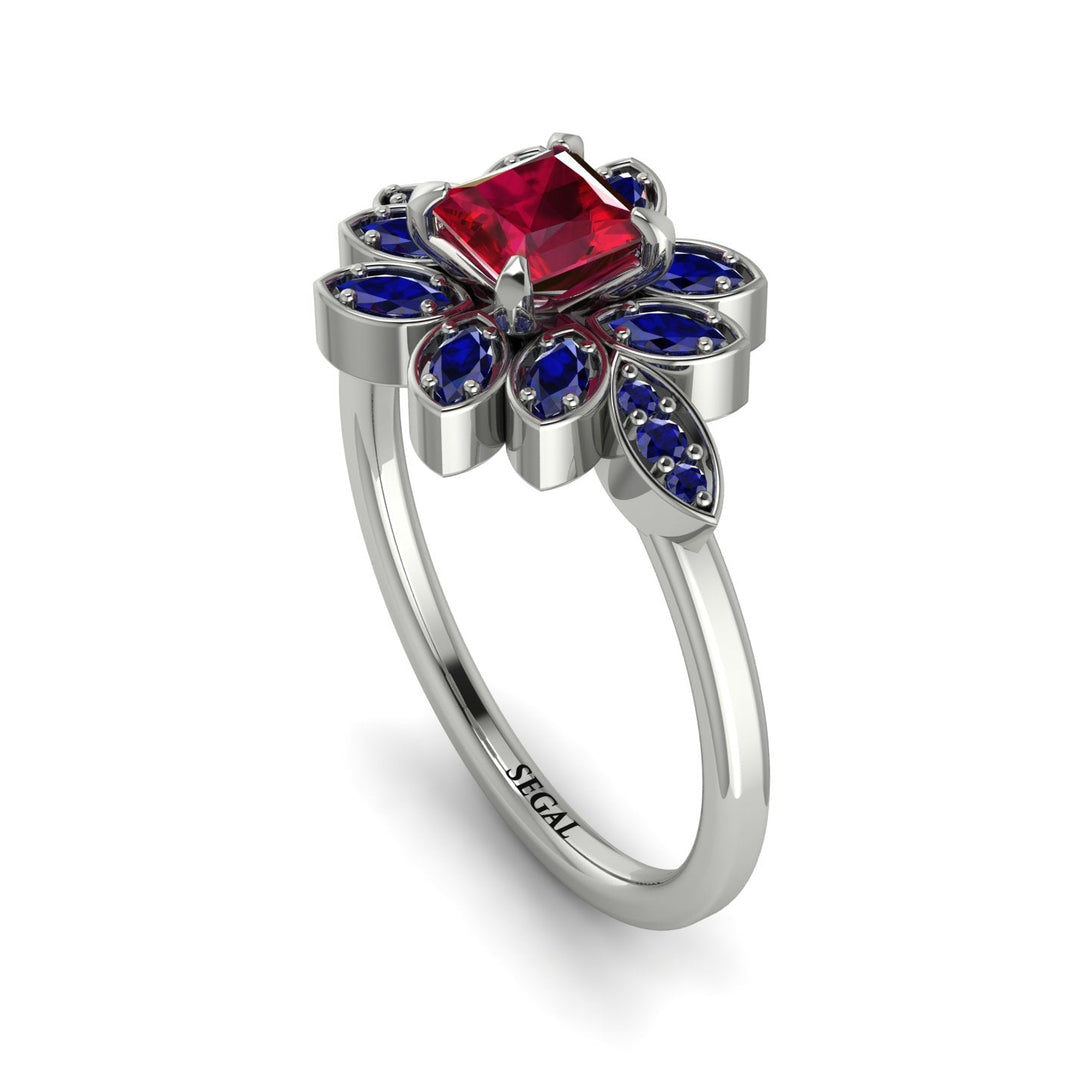 Floral Nature Inspired Ruby Ring - Carol No. 72
