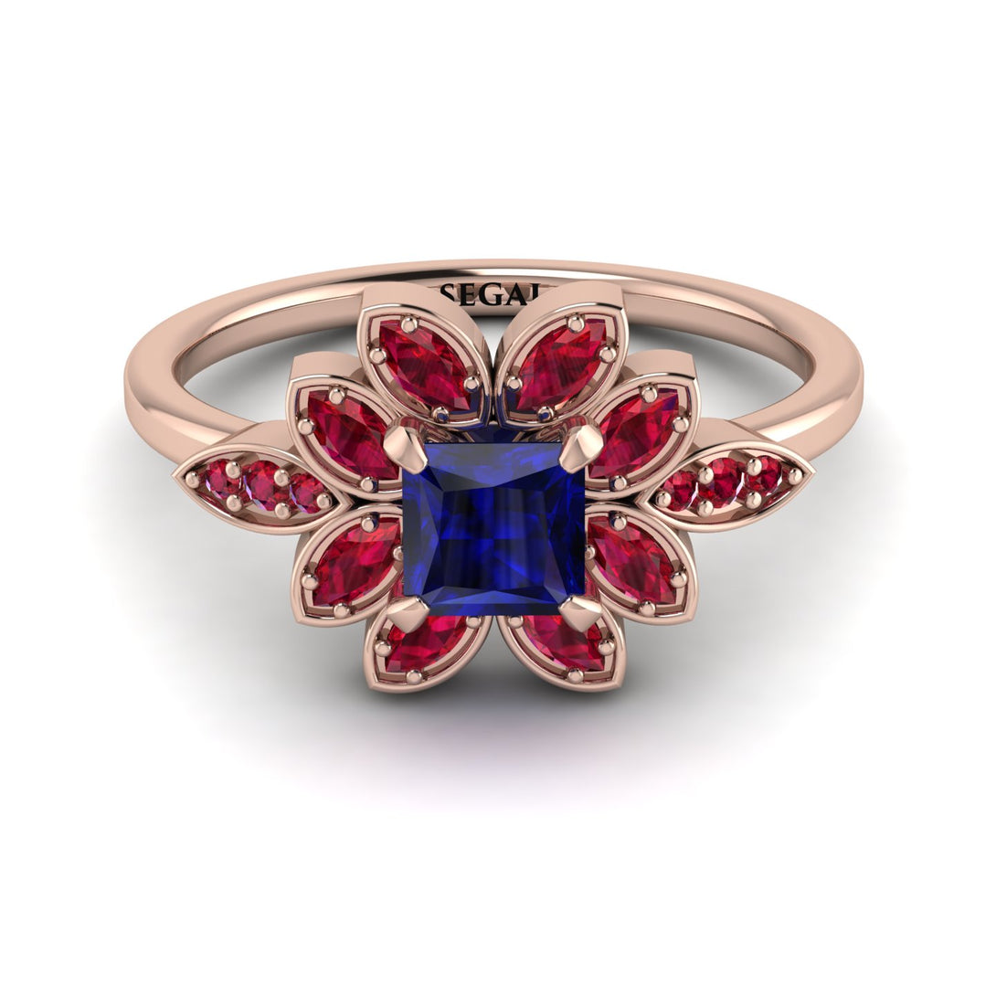 Floral Nature Inspired Sapphire Ring - Carol No. 59