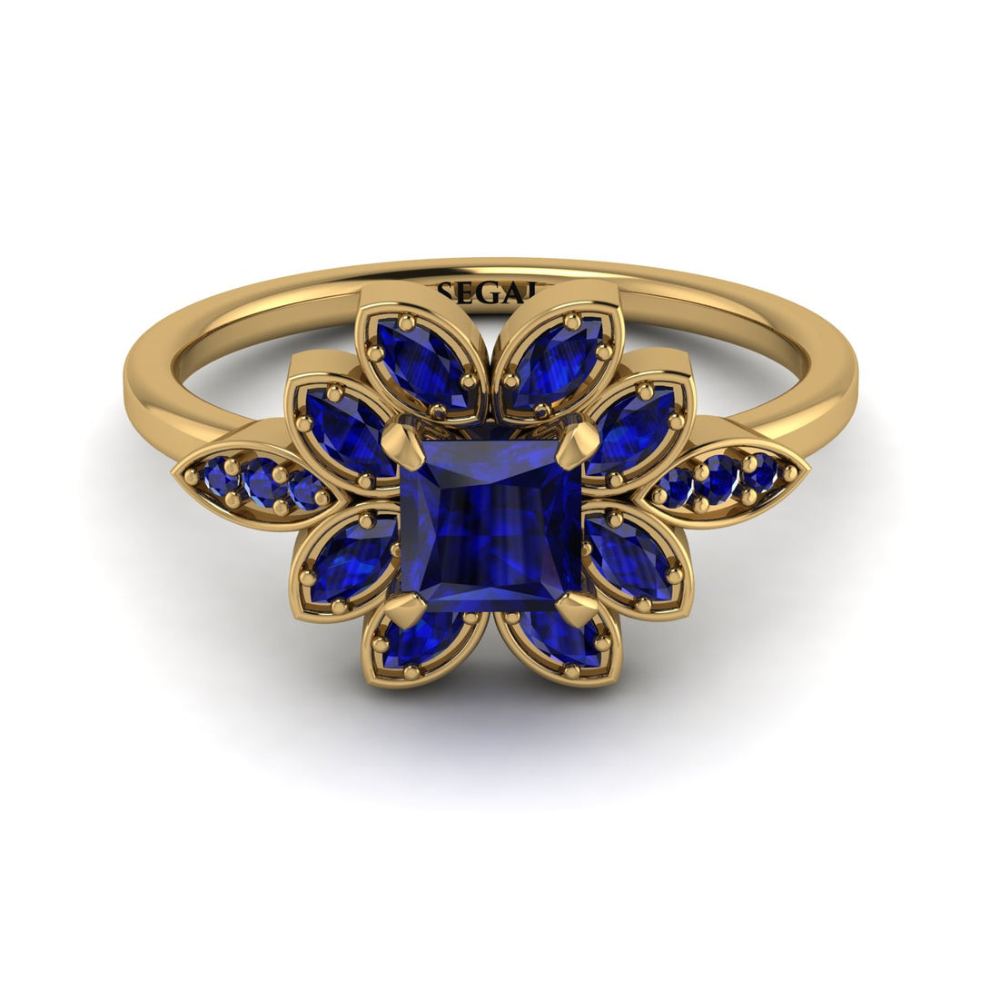 Floral Nature Inspired Sapphire Ring - Carol No. 73