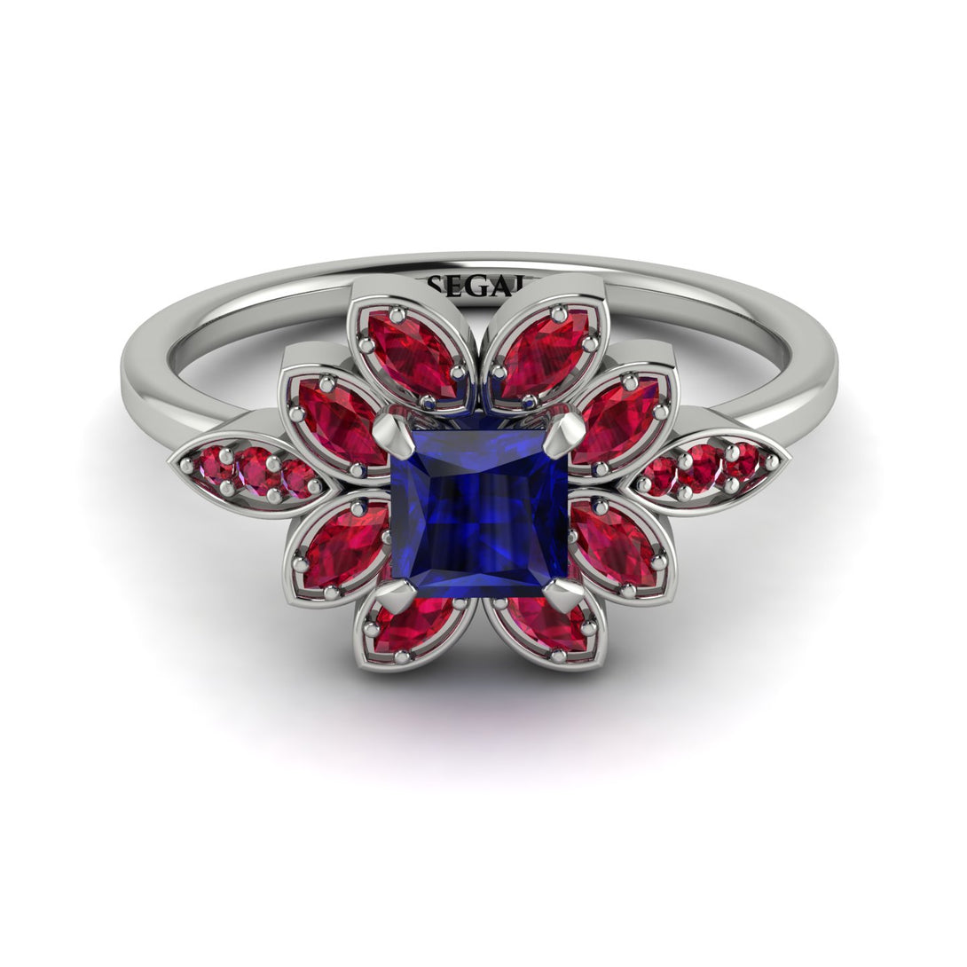 Floral Nature Inspired Sapphire Ring - Carol No. 60