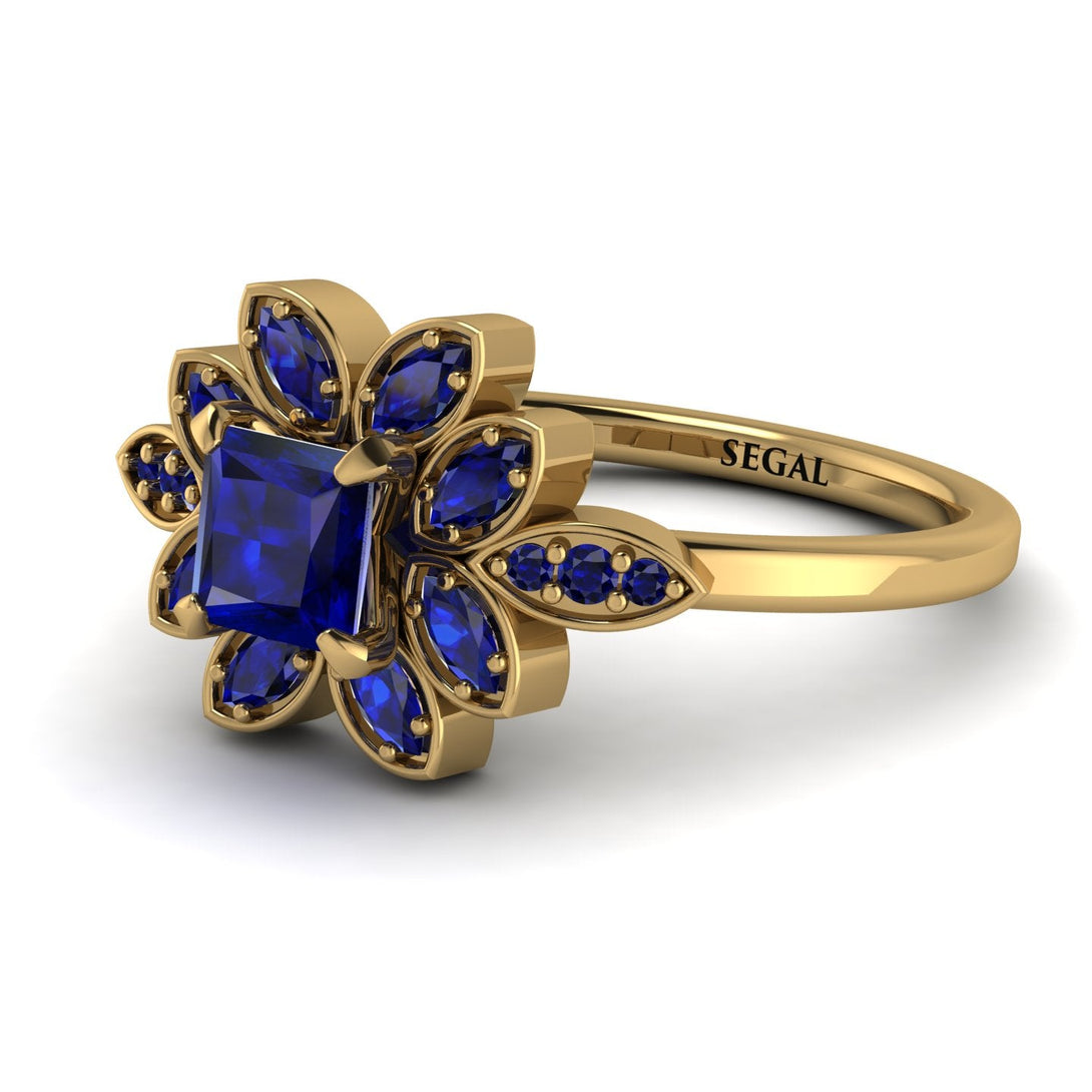 Floral Nature Inspired Sapphire Ring - Carol No. 73