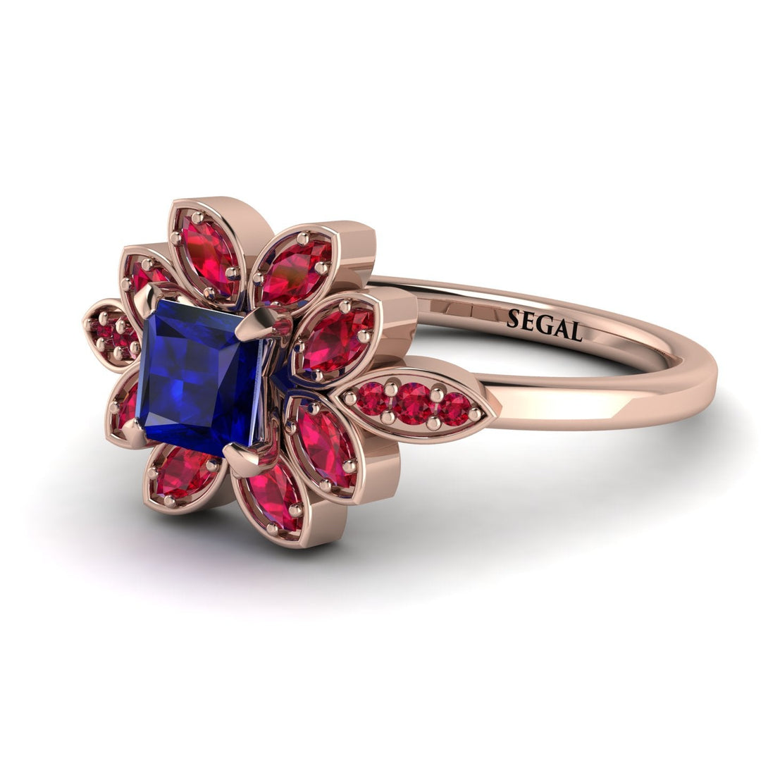 Floral Nature Inspired Sapphire Ring - Carol No. 59