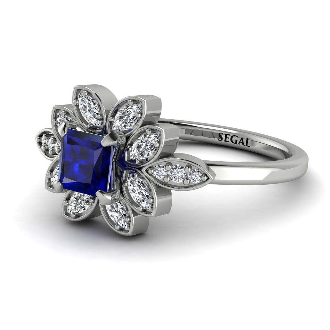 Floral Nature Inspired Sapphire Ring - Carol No. 15