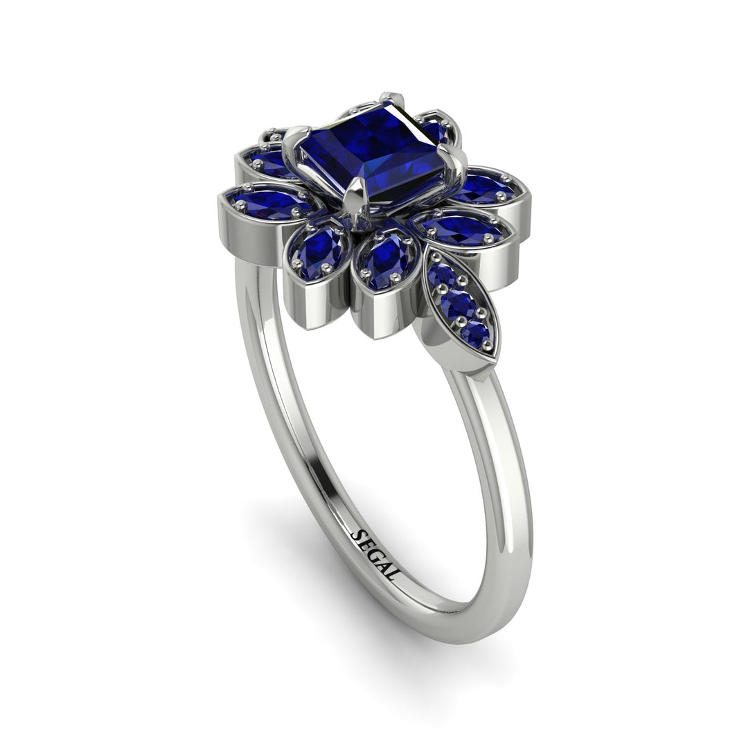 Floral Nature Inspired Sapphire Ring - Carol No. 75