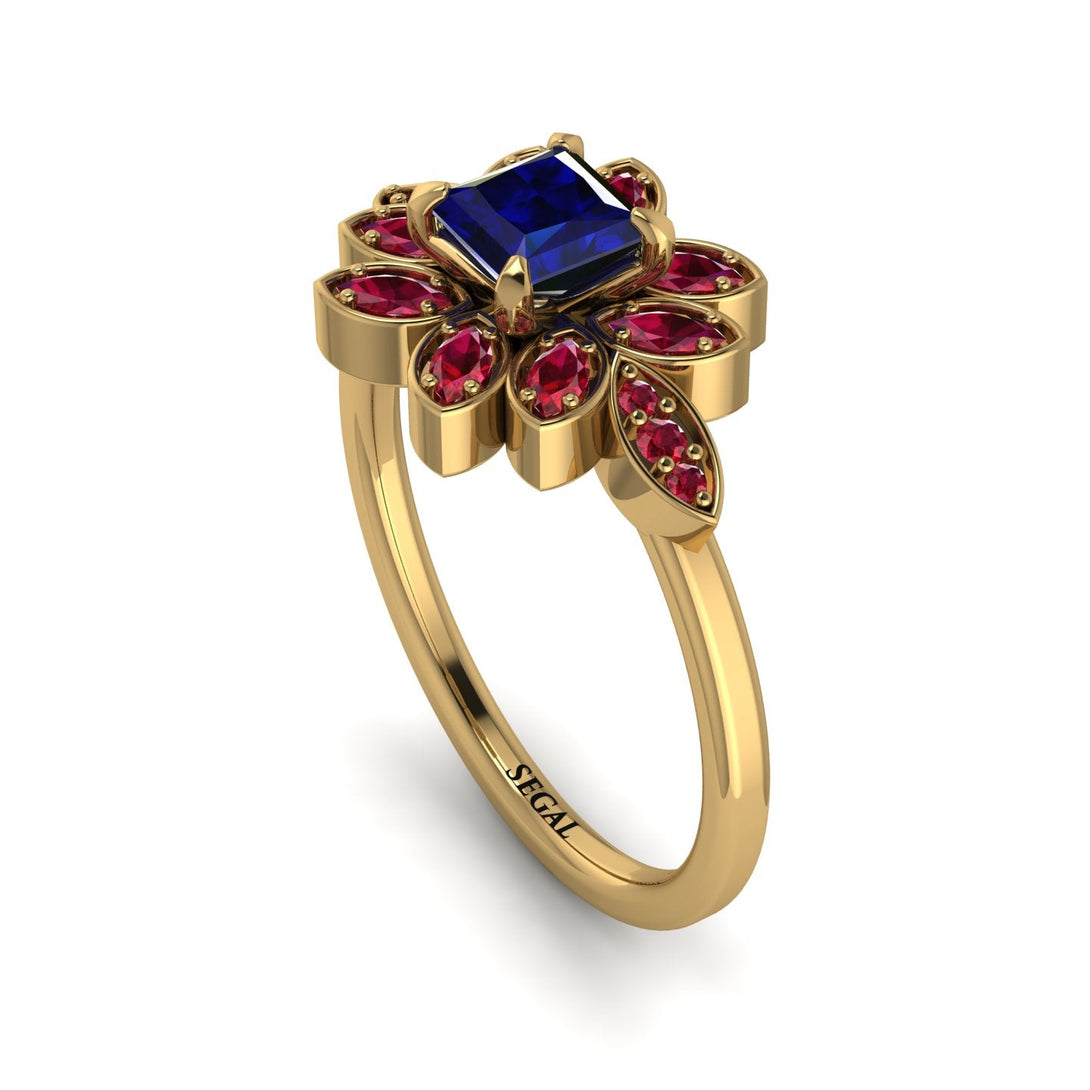 Floral Nature Inspired Sapphire Ring - Carol No. 58