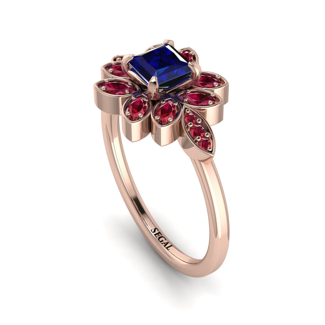 Floral Nature Inspired Sapphire Ring - Carol No. 59