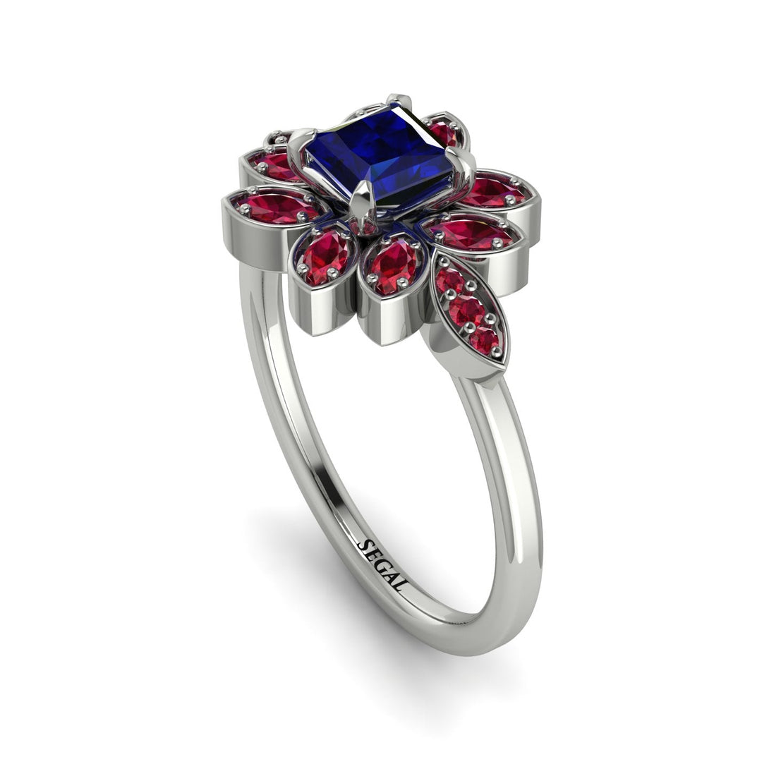 Floral Nature Inspired Sapphire Ring - Carol No. 60
