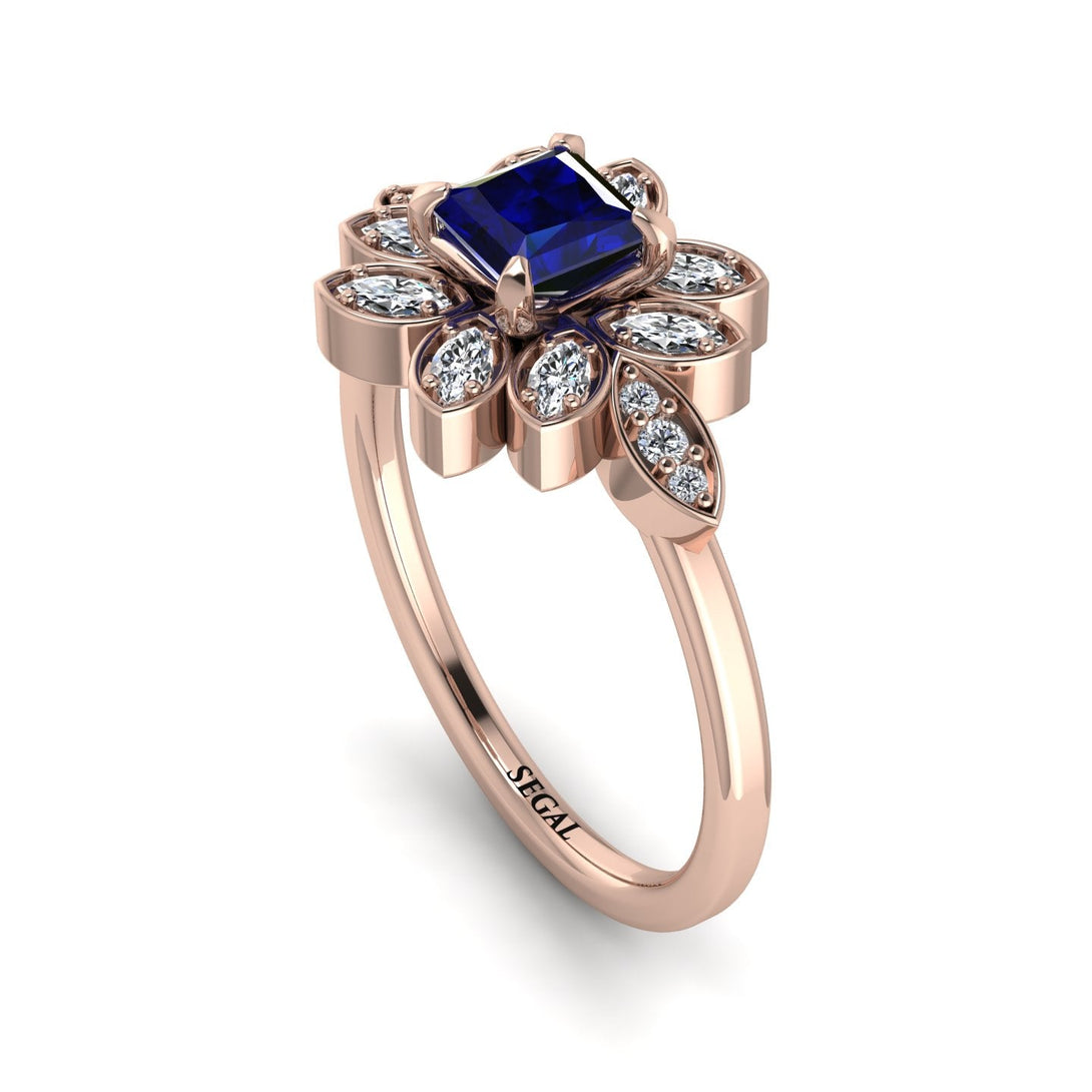Floral Nature Inspired Sapphire Ring - Carol No. 14