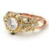 Two Tones Flowers And Branches Diamond Ring - Katherine no. 19