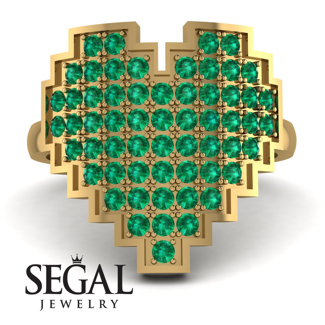 Full Heart Emerald Ring - Zara No. 4