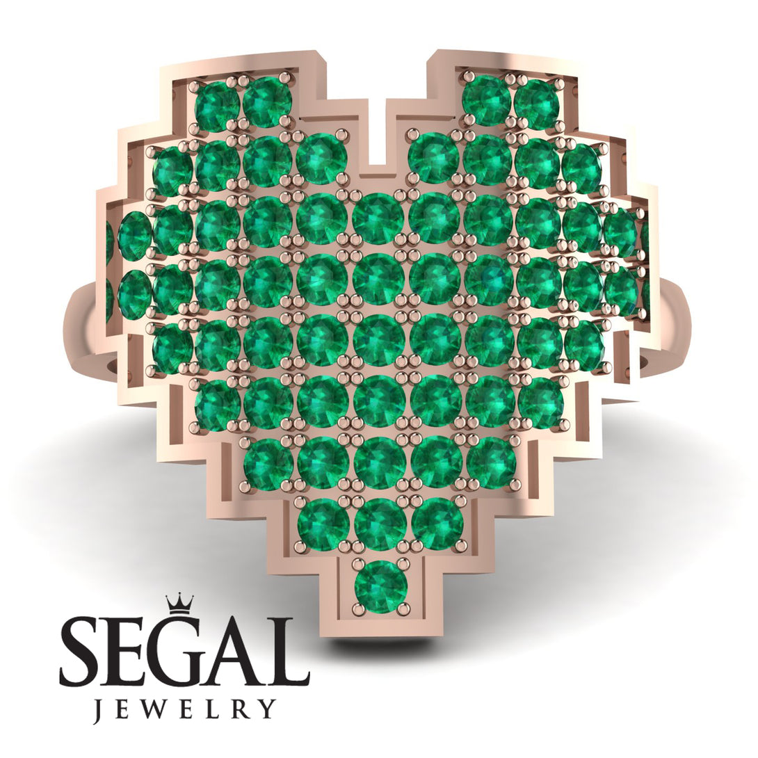 Full Heart Emerald Ring - Zara No. 5