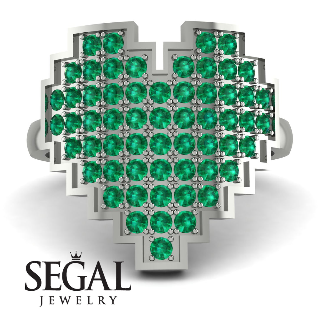 Full Heart Emerald Ring - Zara No. 6