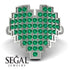 Full Heart Emerald Ring - Zara No. 6