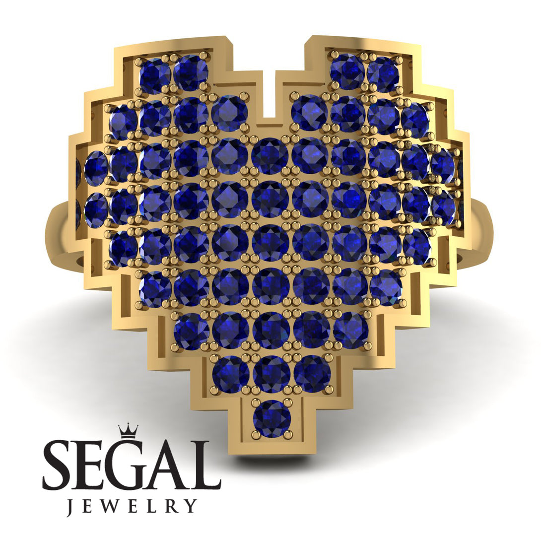 Full Heart Sapphire Ring - Zara No. 13