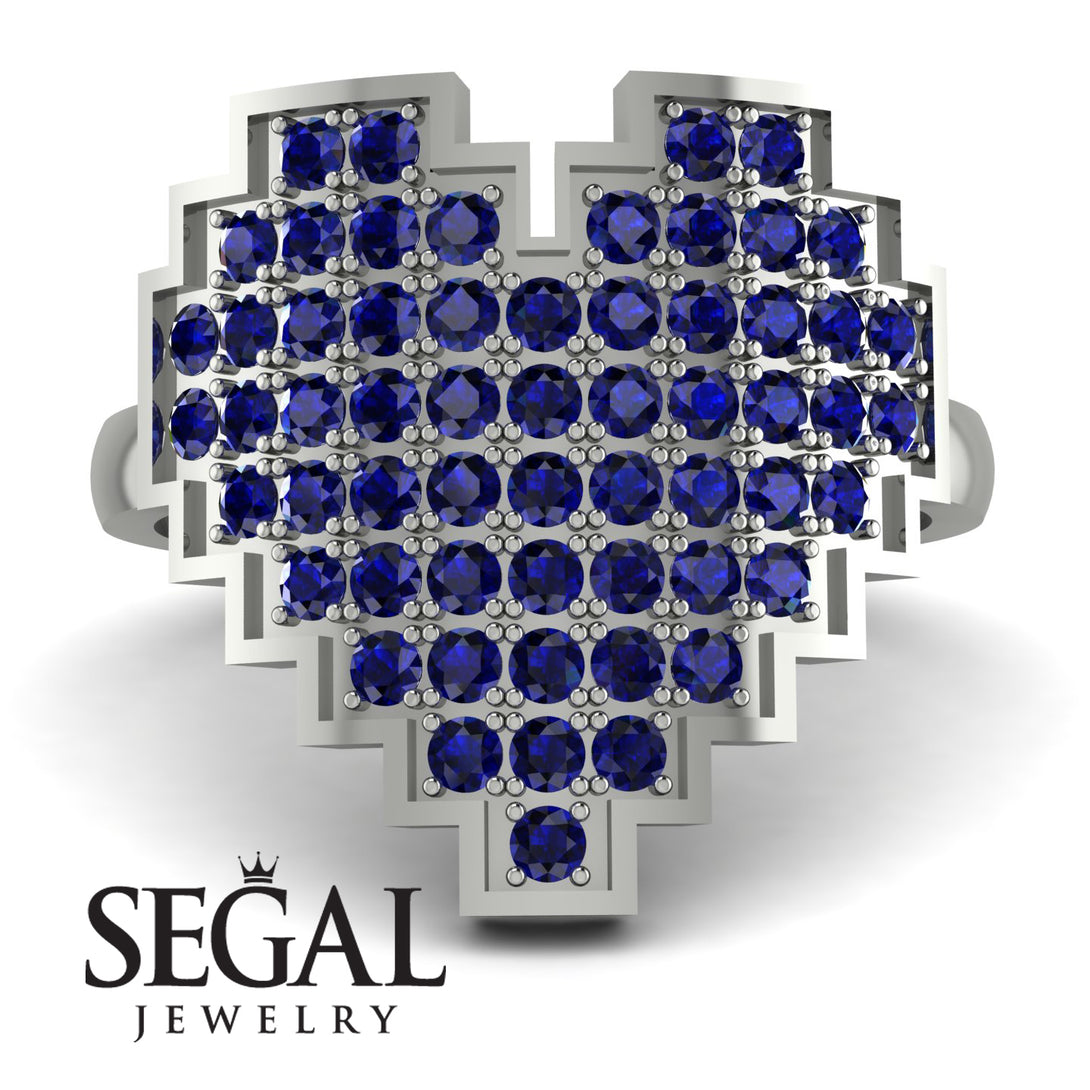 Full Heart Sapphire Ring - Zara No. 15