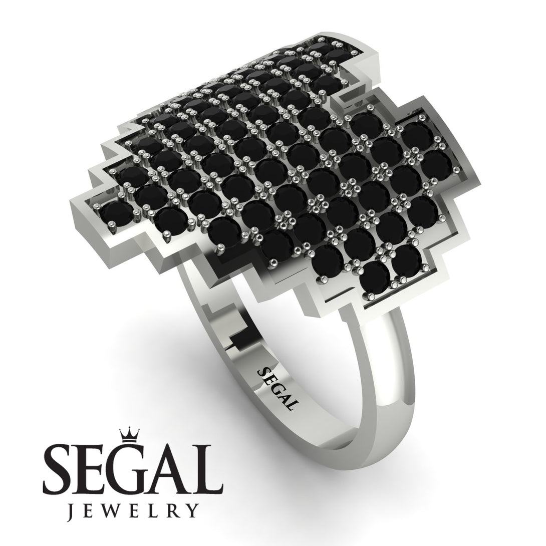 Full Heart Black Diamond Ring - Zara No. 9