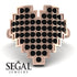 Full Heart Black Diamond Ring - Zara No. 8