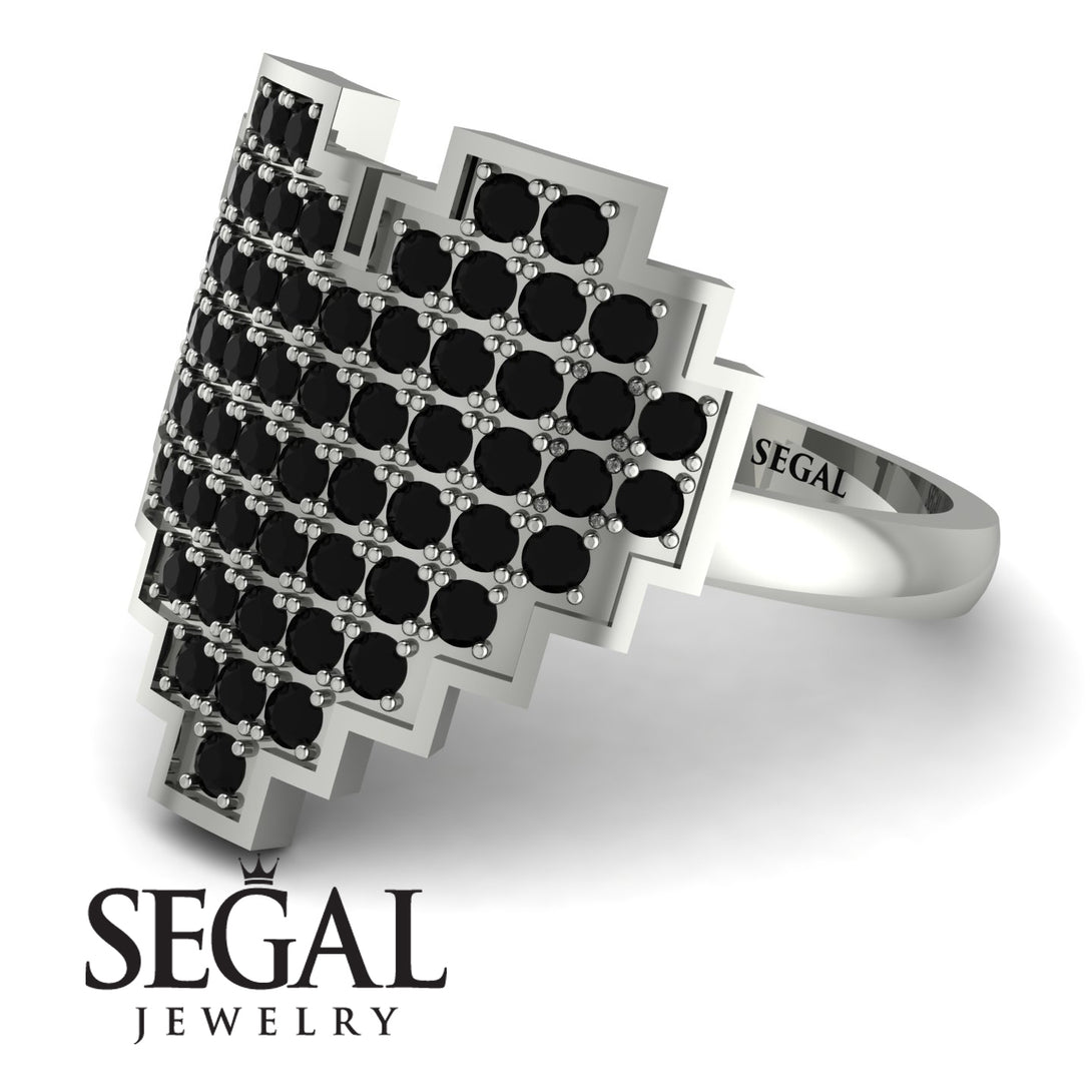 Full Heart Black Diamond Ring - Zara No. 9