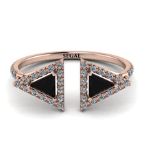 Triangle Black Diamond Open Ring - Nevaeh No. 8 image 1