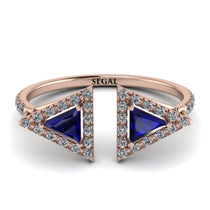 Triangle Sapphire Open Ring - Nevaeh No. 14 image 1