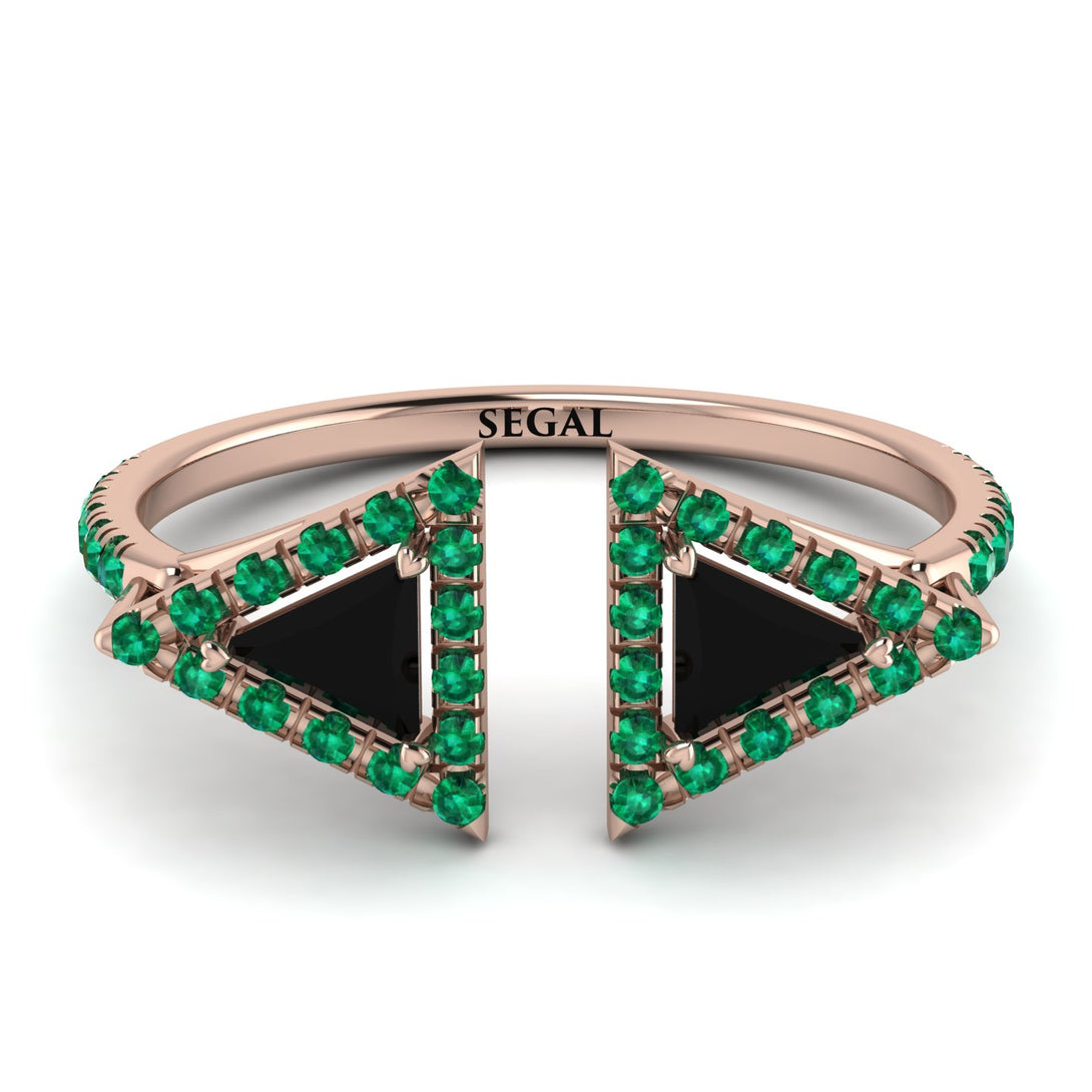 Triangle Black Diamond Open Ring - Nevaeh No. 23