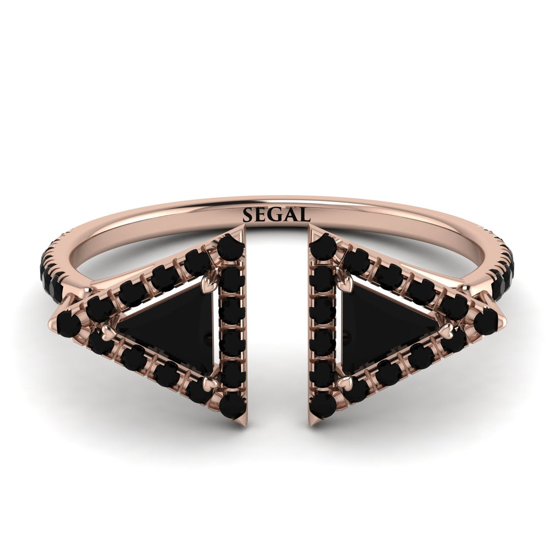 Triangle Black Diamond Open Ring - Nevaeh No. 38