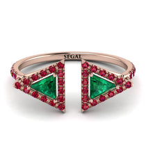 Triangle Emerald Open Ring - Nevaeh No. 50 image 1
