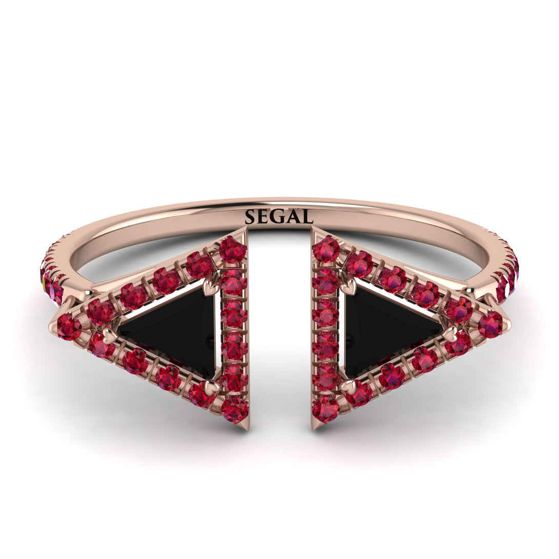 Triangle Black Diamond Open Ring - Nevaeh No. 53